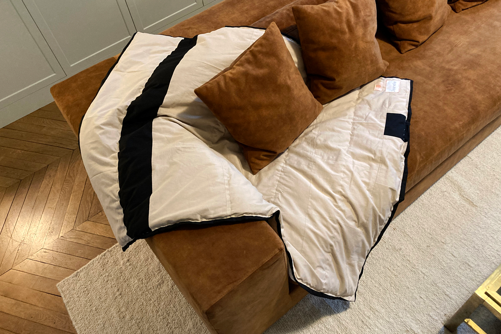 Le plaid upcyclé - Medium Mondrian