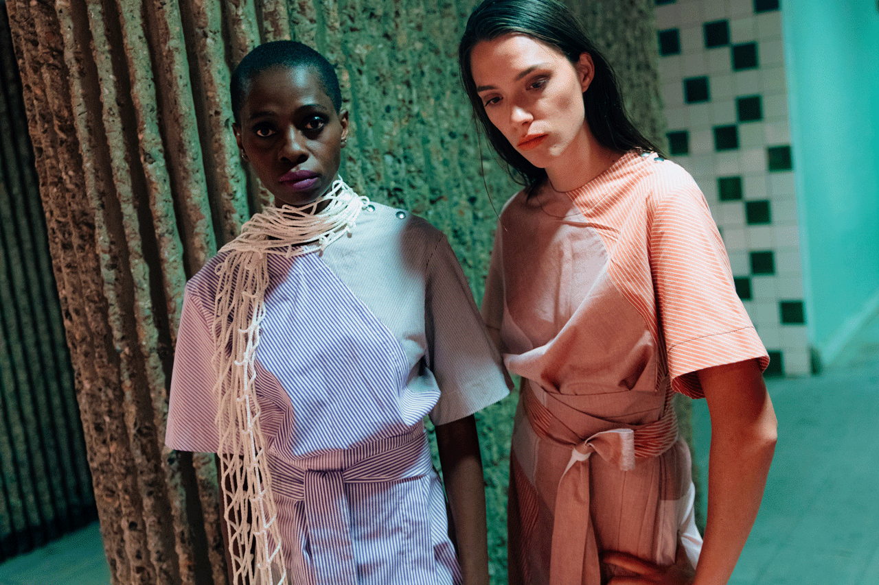 La robe Riara - Parme rayé