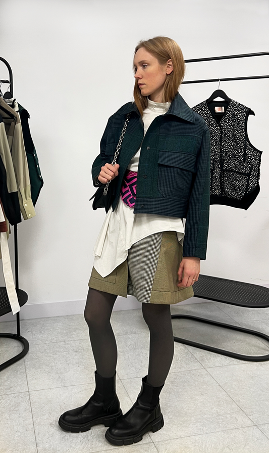 La Jupe Galanema - Laine carreau beige