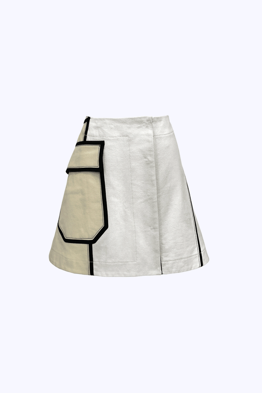 La Jupe Galanema - Denim blanc beige