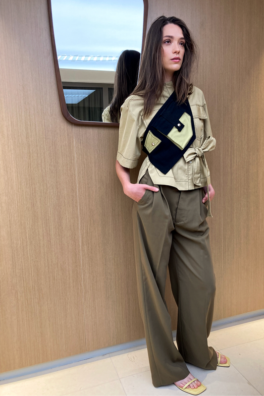 Le sac multi-poches Amboseli - Noir Moutarde