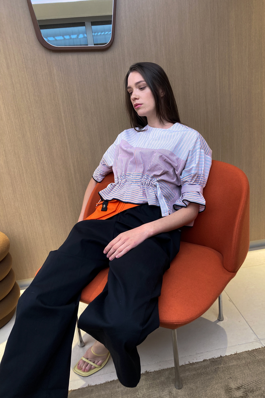 La blouse Barsaloï - Orange Marine