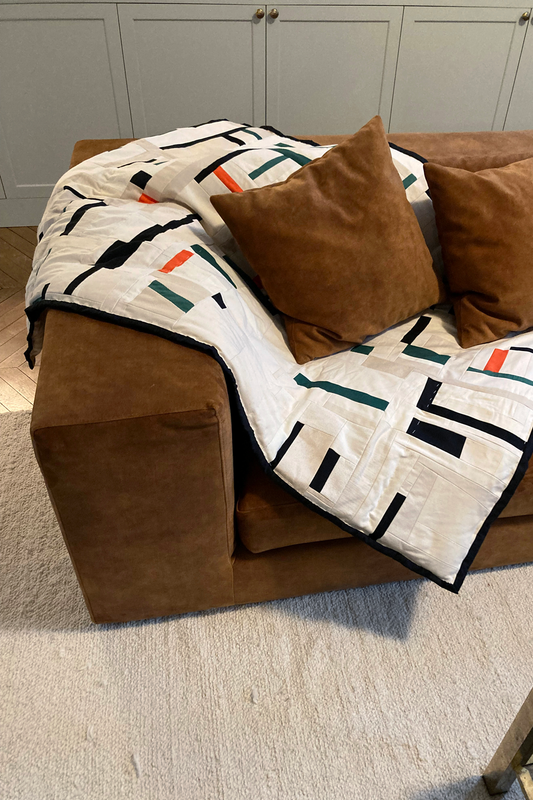 Le plaid upcyclé - Medium Mondrian